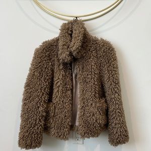 Zara fuzzy coat teddy jacket